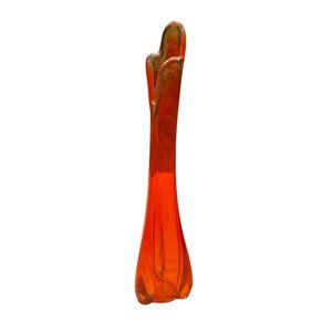 CHIP Vintage Orange Viking Epic Drape Swung Glass Vase 11" Mid Century Modern